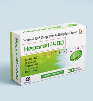 Heparol 400 (Tocopherol 400 Mg And Omega 3 Fatty Acid 500 Mg ) Soft Gelatin Capsules