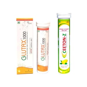 Glutax 1000 L Glutathione 1000 Mg And Ceeton Z Vitamin C Effervescent Tablet(Pack of 1)