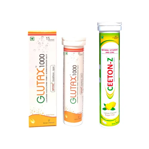 Glutax 1000 L Glutathione 1000 Mg And Ceeton Z Vitamin C Effervescent Tablet(Pack of 1)