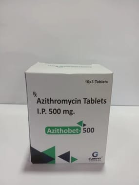 Azithobet-500 Azithromycin 500mg Tablets, 3 Tablets