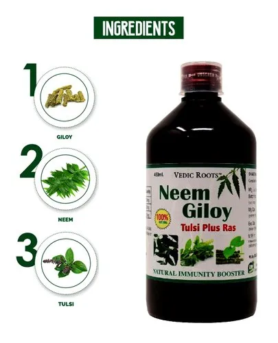 Vedic Roots Neem Gilloy Tulsi Ras, For Immunity Booster, 500 ml