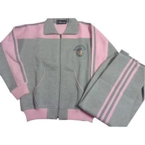 Cotton Grey and Pink School Tracksuit