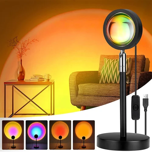 Sunset Lamp 4 in 1 Sunset Lamp Projection Lamp Night Light Romantic Atmosphere Light