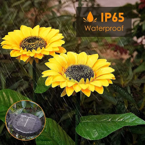 Solar Sunflower Lights Sunflower Shape Solar LED Lights Garden Waterproof Decorative