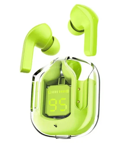 Ultrapod Earphone Buds Transparent BT 5.3 Buds High Bass Bluetooth Buds , 13mm HD BASS Drivers