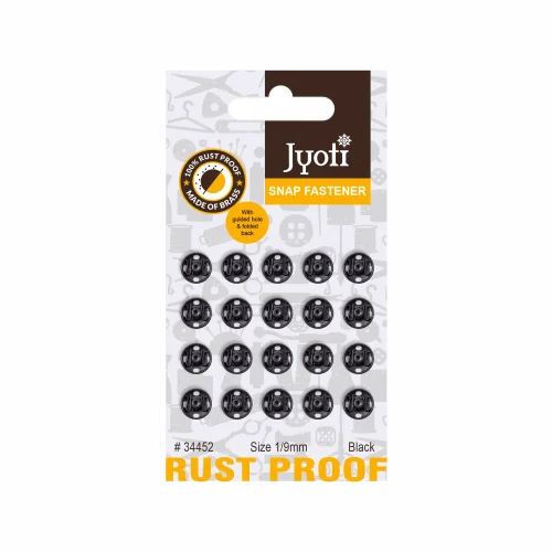 Jyoti Black Snap Fastener (Size 0 /7 MM)