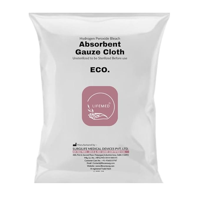 LIFEMED ABSORBENT GAUZE CLOTH | GAUZE THAN | ECO (SIZE 90 CM X 18 MTRS) Pack Of 1 Pcs Brand: LIFEMED